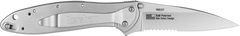Kershaw Leek 1660ST 3" Folding Drop Point Part Serrated Bead Blasted Stainless — view 2