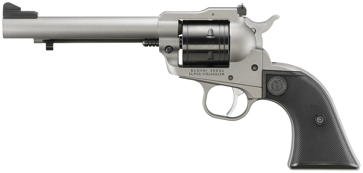 Ruger Super Wrangler 22 LR/22 WMR 5.5" 6-Shot Single-Action Revolver - Silver Cerakote — view 2