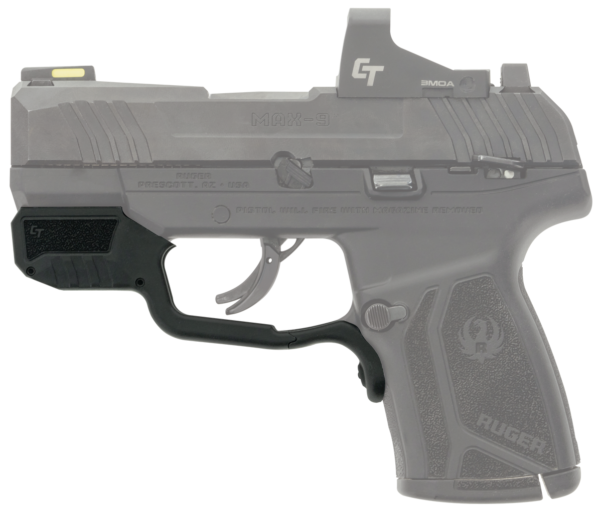 Crimson Trace Laserguard Ruger MAX-9 Green Laser Sight - Black Polymer — view 2