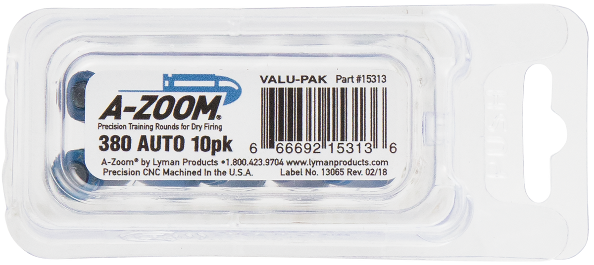 A-Zoom 15313 Pistol Blue Snap Caps .380 ACP 10-Pack — view 2