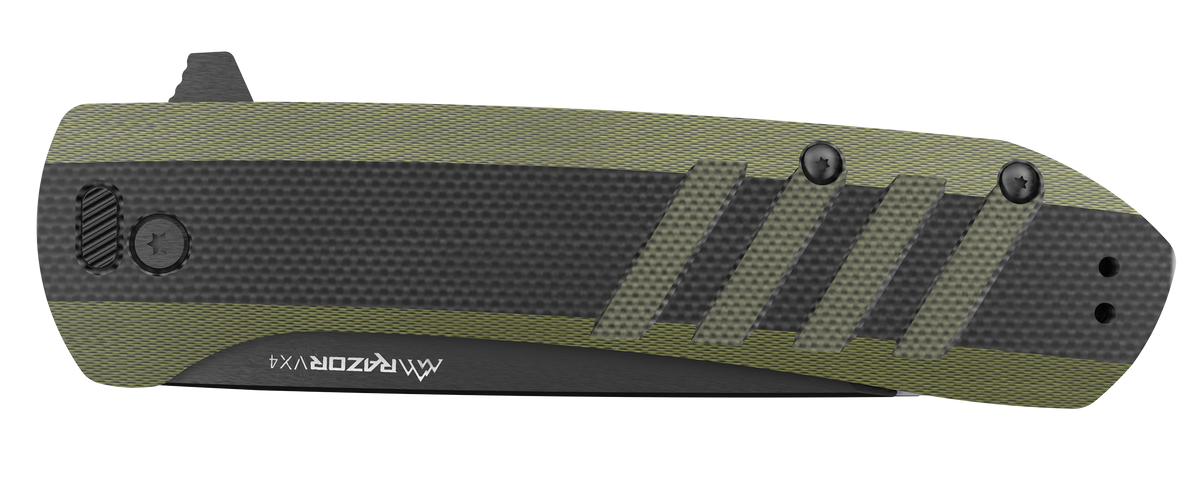 Outdoor Edge Razor VX4 3" Folding Plain 420J2 SS Black/Green G10 Handle — view 2
