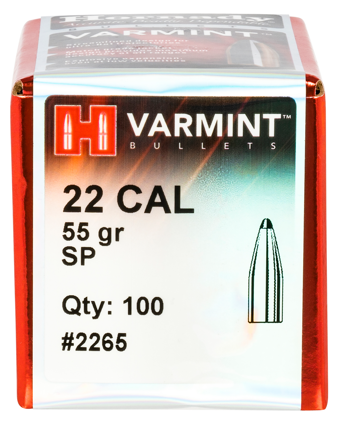 Hornady Traditional Varmint 22 Caliber .224 55 gr Spire Point Bullets - 100/Box — view 2