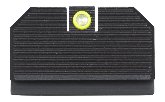 Night Fision GLK-OPBS-RMR-MOS-YGZX Optic Plate + Backup Sights Combo - 17-4 Stainless Steel Black Nitride - Yellow Tritium Front / Blacked Out Rear - Fits Glock Full Size MOS 17/19/47 - RMR / 507C Footprint — view 2