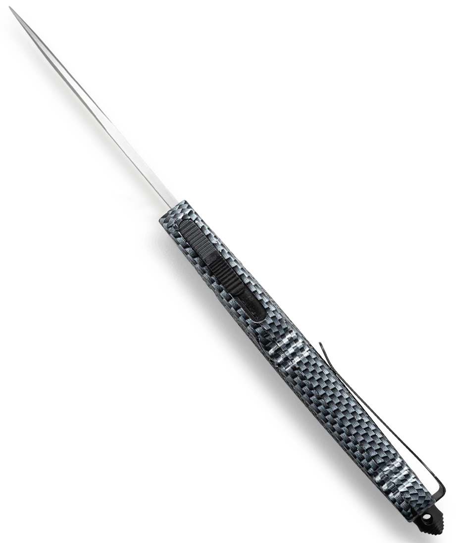 CobraTec Knives CTK-1 Large 3.75" OTF Tanto Plain D2 Steel Carbon Fiber Aluminum Handle — view 2