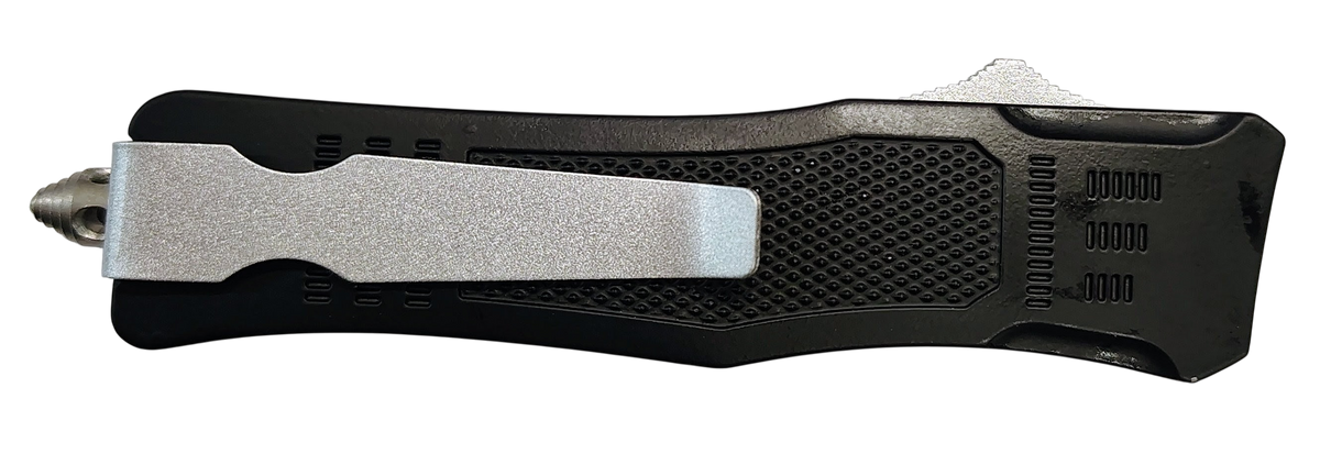 Xcaliber Knife Company 9mm Small 2.75" OTF Drop Point Black 440C SS - 3.91" Steel Handle — view 2