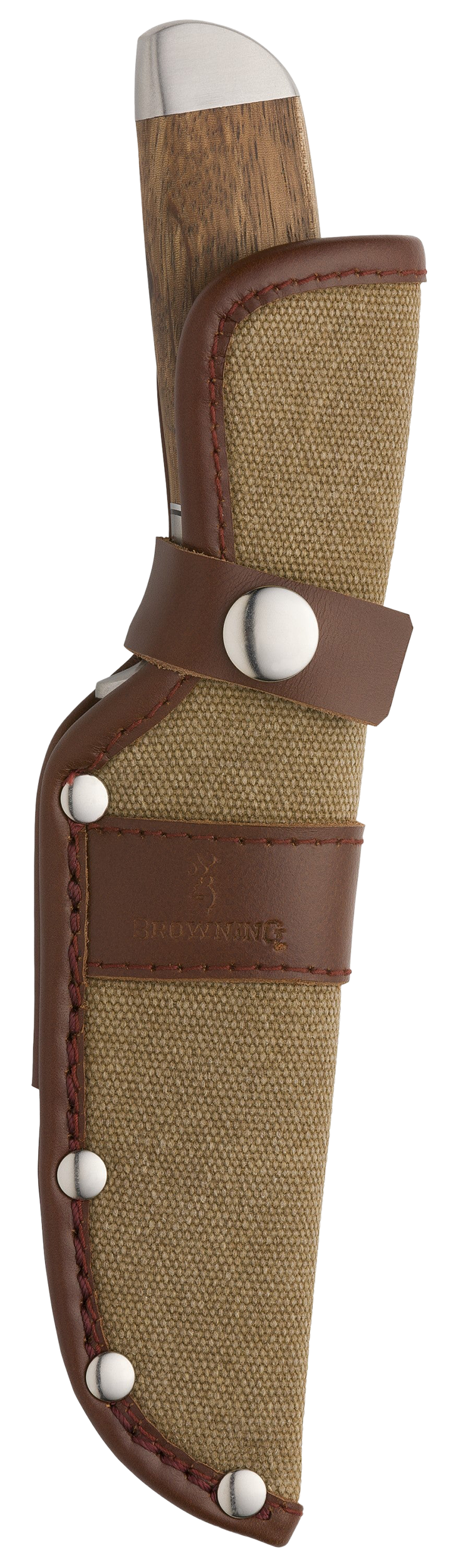 Browning Sage Creek Large 4.50" Fixed Clip Point Plain Satin 9Cr14MoV SS Blade - Brown Zebra Wood Handle — view 2