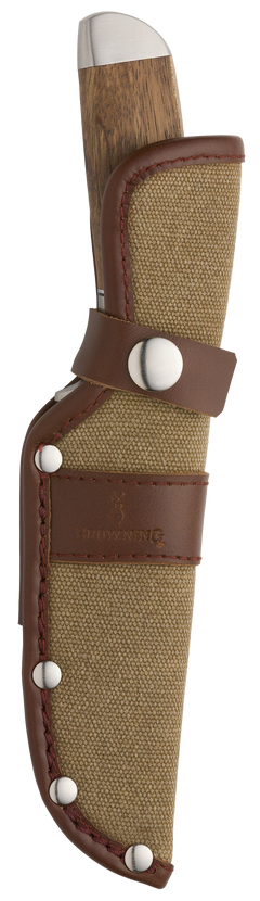 Browning Sage Creek Large 4.50" Fixed Clip Point Plain Satin 9Cr14MoV SS Blade - Brown Zebra Wood Handle — view 2