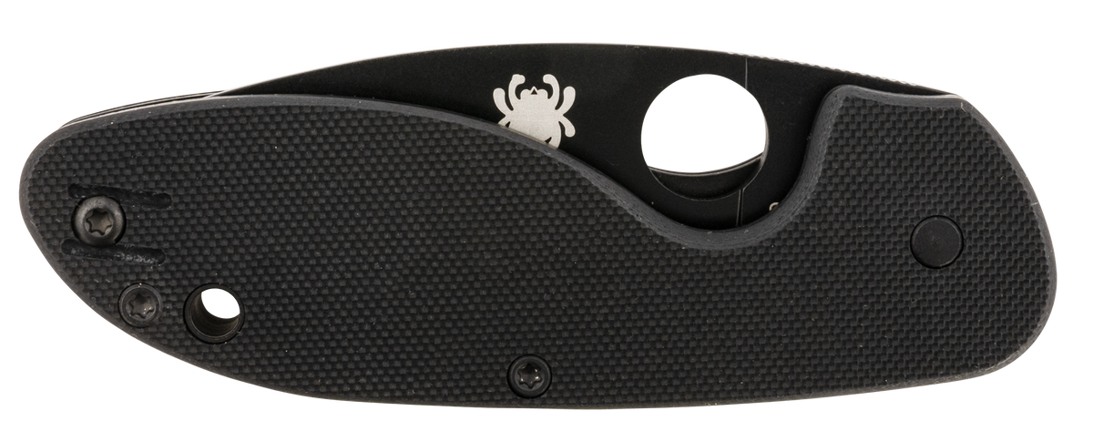 Spyderco Efficient 2.98" Plain Edge Black DLC 8Cr13MoV Black G10 Folding Knife — view 2