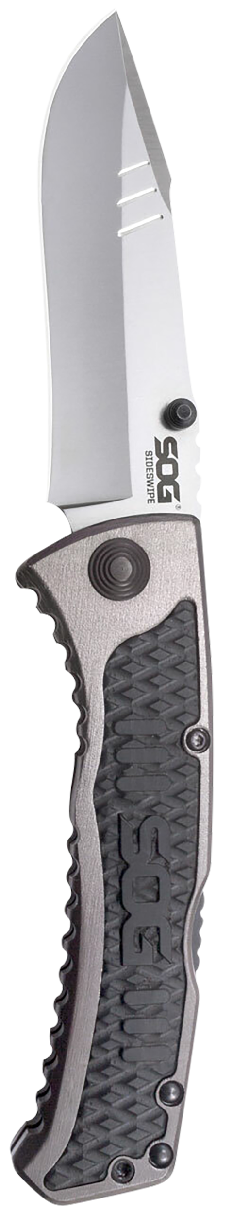 S.O.G Sideswipe 3.40" Folding Clip Point Plain 7Cr15MoV SS Gray Aluminum/G10 Handle — view 2