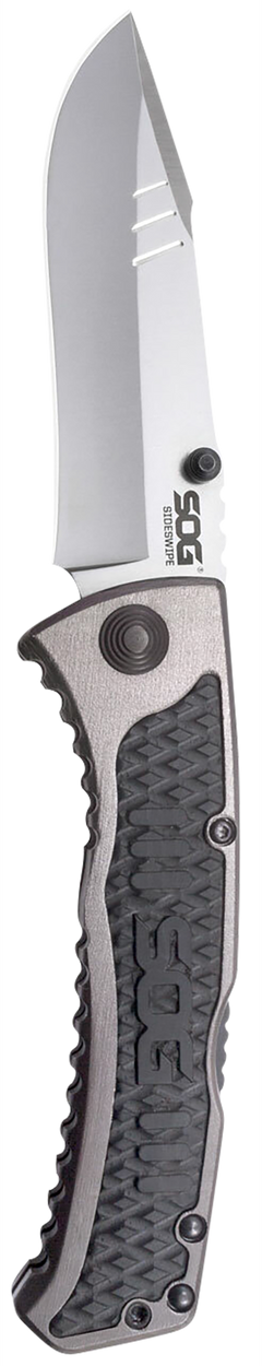 S.O.G Sideswipe 3.40" Folding Clip Point Plain 7Cr15MoV SS Gray Aluminum/G10 Handle — view 2
