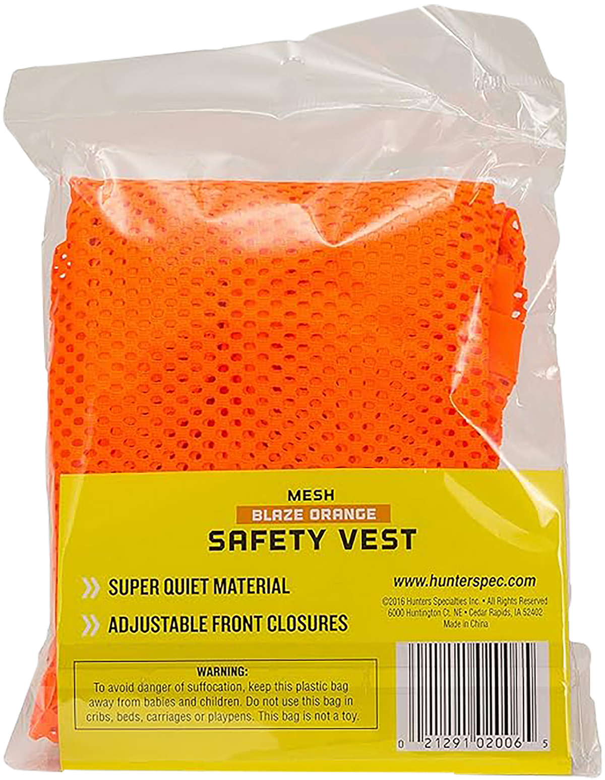 Hunters Specialties HS02006 Adult Mesh Safety Vest OSFA Blaze Orange Chest — view 2