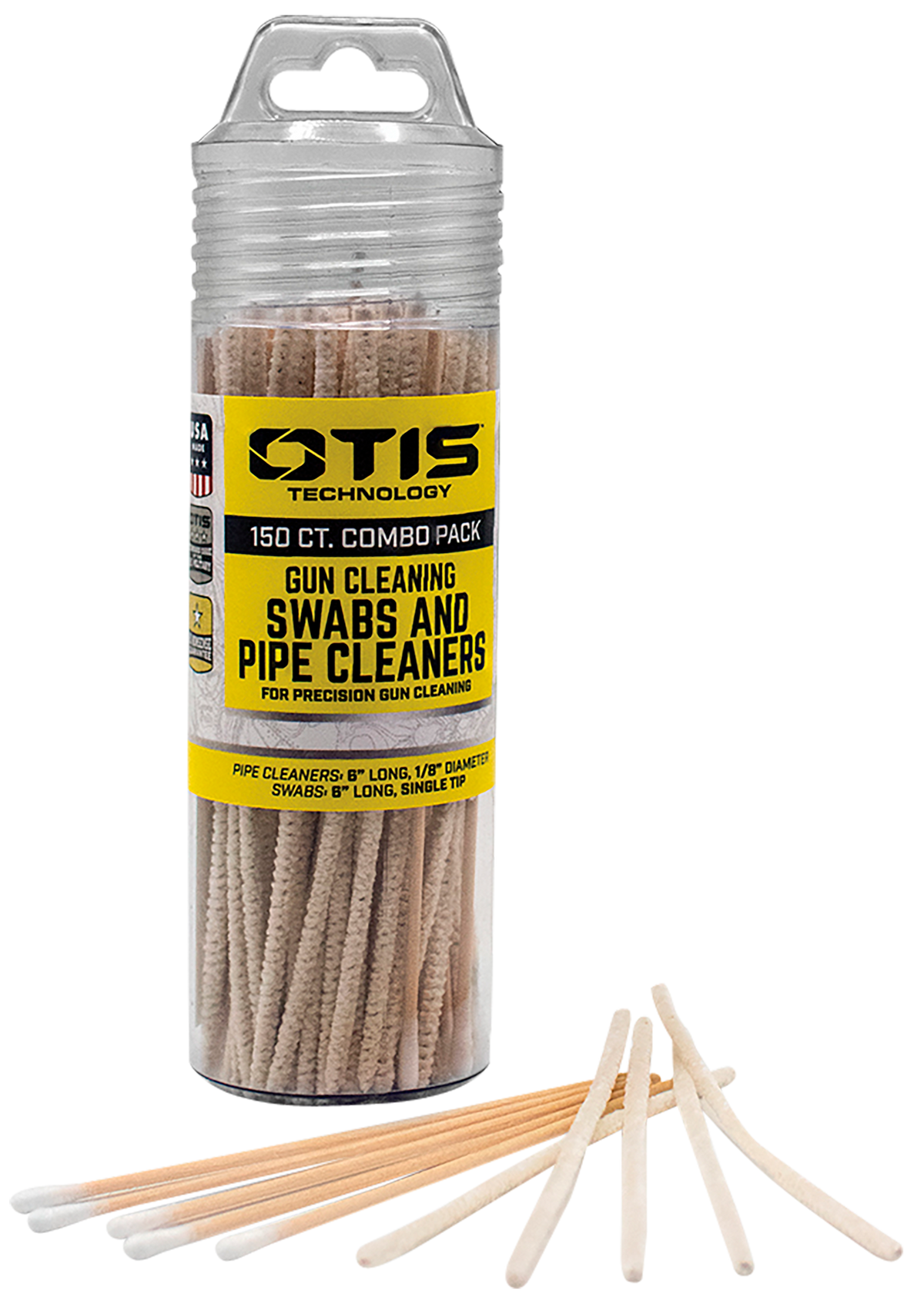 Otis FG241857 Swabs & Pipe Cleaners Combo Pack Cotton/Wood 6" 100 Swabs/50 Pipe Cleaners - Includes Reusable Storage Tube — view 2