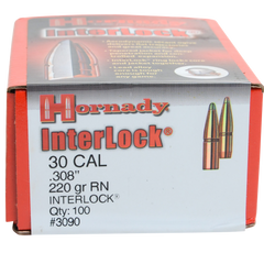 Hornady InterLock 30 Cal .308 220 gr Round Nose - 100/Box — view 2