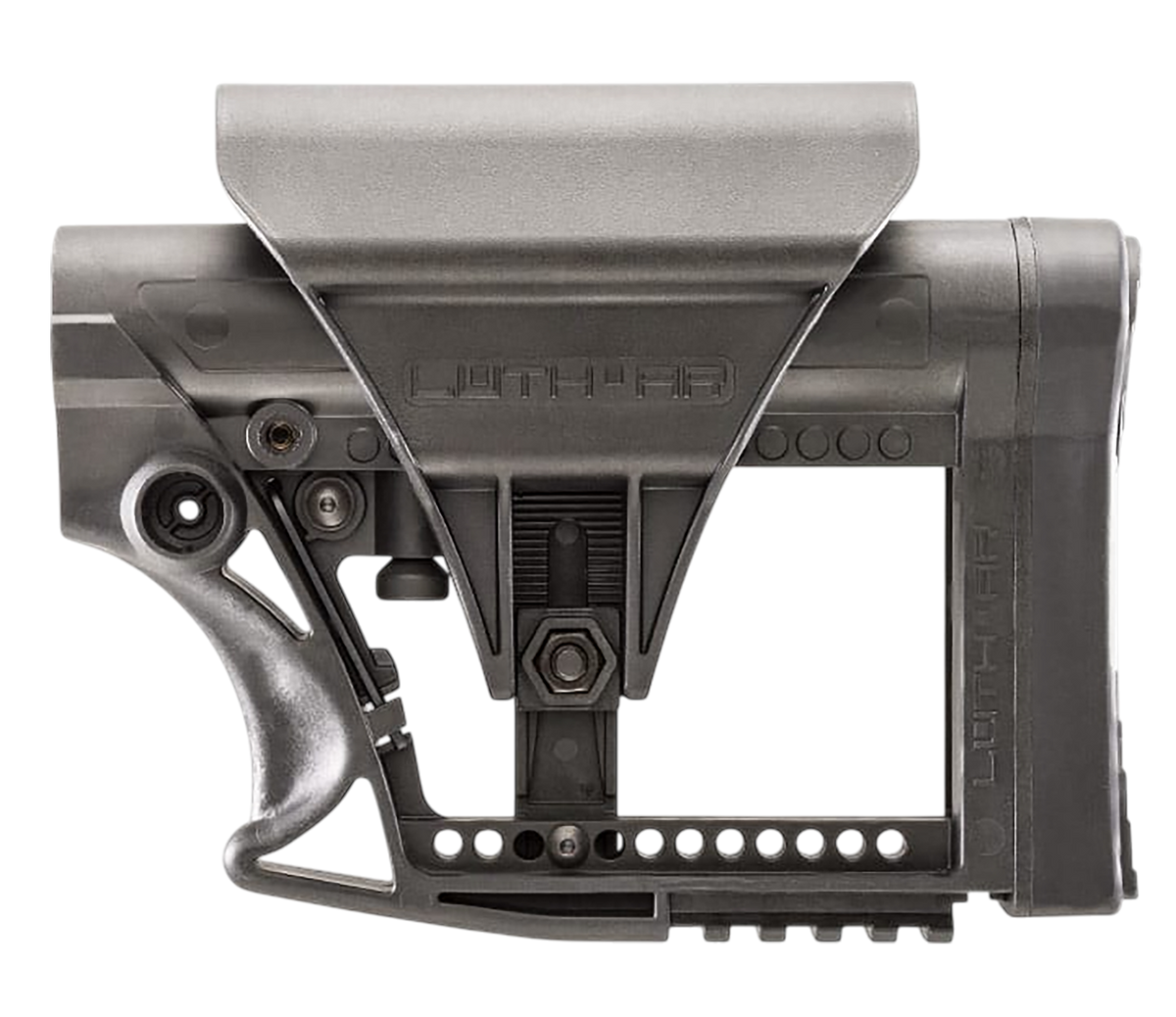Luth-AR MBA-4 Carbine Buttstock w/ Cheek Riser - Black Glass Filled Nylon AR-15/AR-10 — view 2