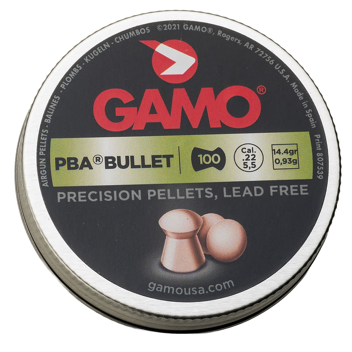 Gamo PBA Bullet .22 14.4gr Copper Lead-Free Pellets - 100/Tin — view 2