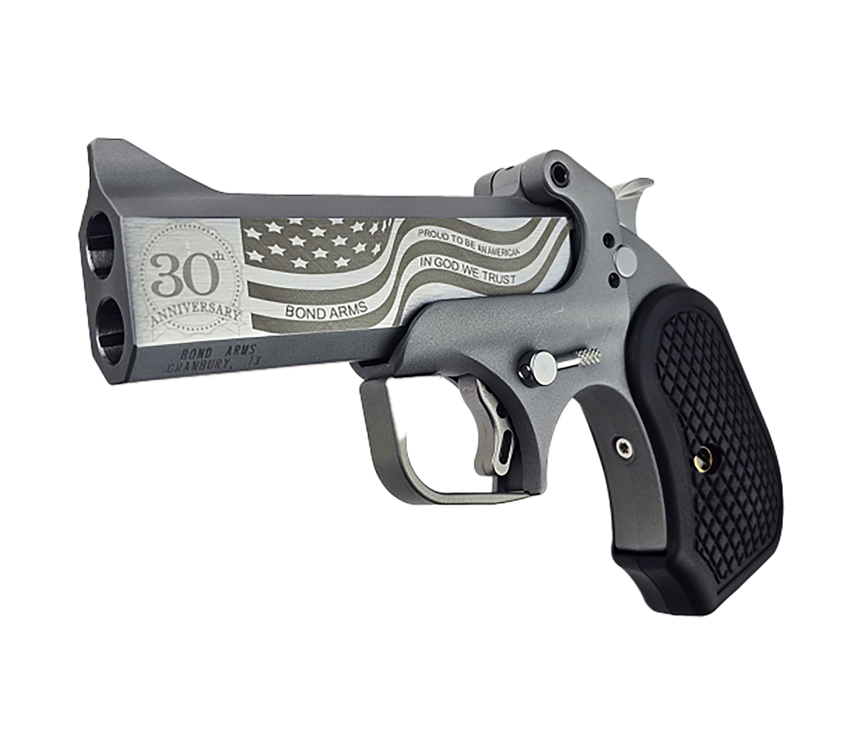 Bond Arms 30th Vet Rough Series 45 Colt/410 Bore 4.25" 2rd Break-Action Pistol - Engraved Rough Matte — view 2