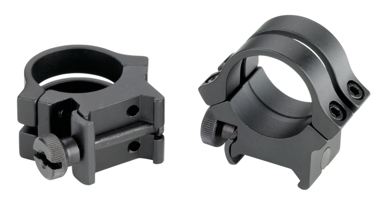 Weaver Mounts Quad Lock Detachable Rings 1" High Matte Black Aluminum - Quick Detach — view 2