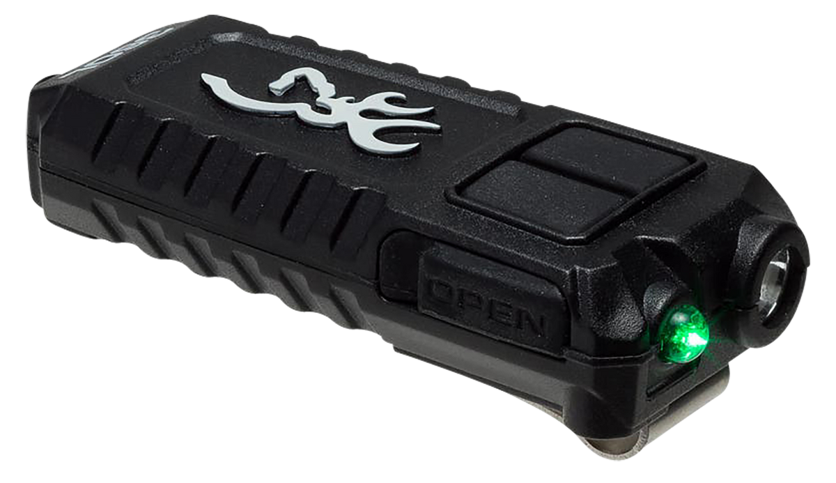Browning Trailmate USB Rechargeable Keychain Light 7/360 Lumens LED White/Green - Black — view 2