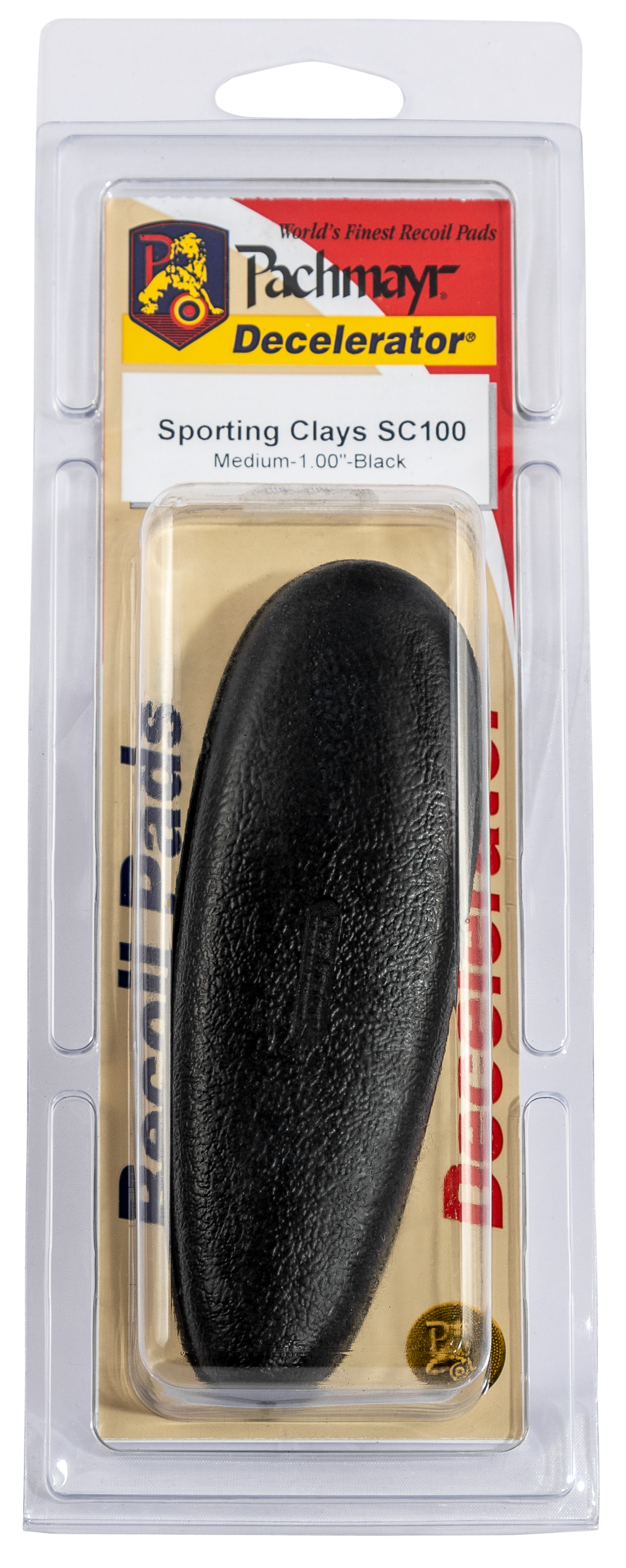 Pachmayr SC100 Decelerator Sporting Clay Recoil Pad Medium 1" Black Rubber — view 2
