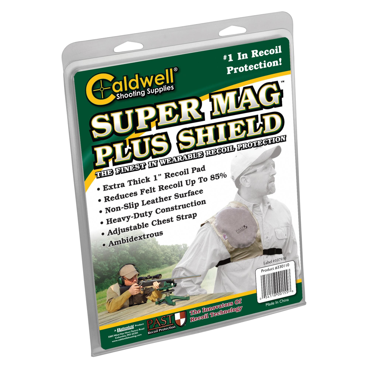 Caldwell Super Mag Plus Recoil Shield Tan Cloth w/Leather Pad Ambidextrous — view 2