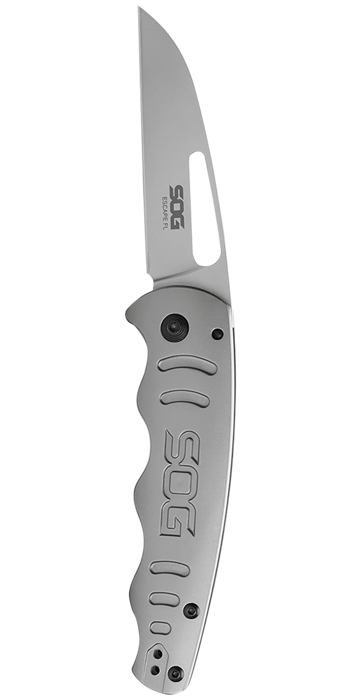 S.O.G Escape FL 3" Folding Sheepsfoot Plain 8Cr13MoV Silver Stainless Handle — view 2