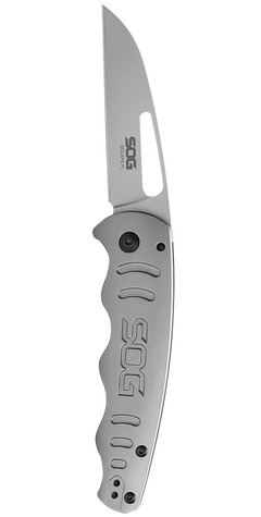 S.O.G Escape FL 3" Folding Sheepsfoot Plain 8Cr13MoV Silver Stainless Handle — view 2