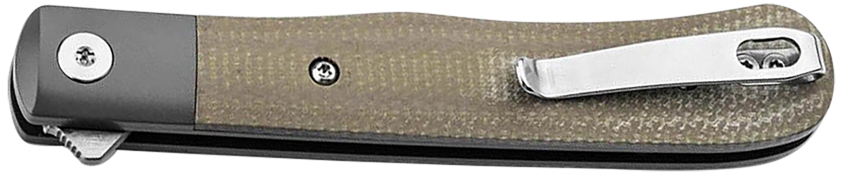 Boker Plus Modern Trapper Uno 01BO930 3.23" Plain Nitro-V Blade Green Micarta Liner Lock Folder — view 2
