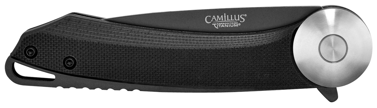 Camillus Cirque 2.75" Folding Drop Point AUS-8 Carbonitride Titanium Black G10 Plain Edge Knife — view 2