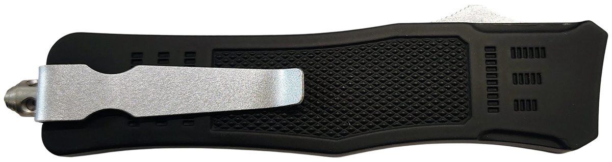 Xcaliber Knife Company 40 Cal Medium 3.25" OTF Tanto Part Serrated 440C SS - 4.64" Steel Handle — view 2