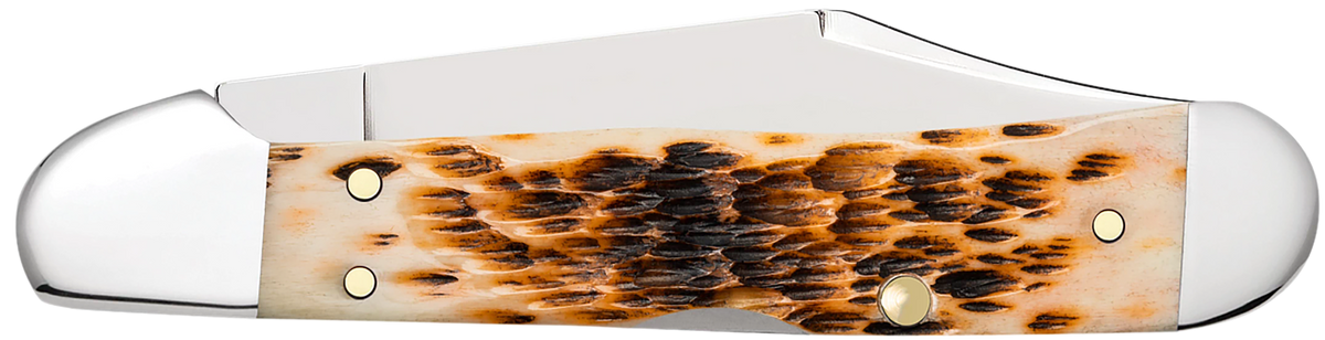 Case Mini CopperLock 2.72" Clip Point Folding Knife - Peach Seed Jigged Amber Bone — view 2