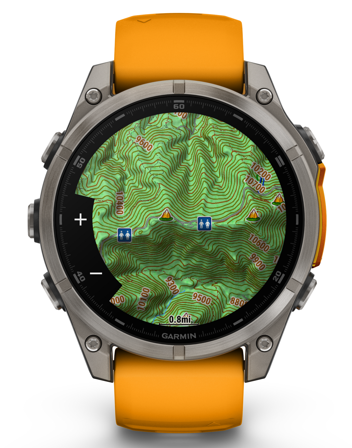 Garmin Fenix 8 47mm AMOLED Sapphire GPS Multisport Smartwatch - Titanium/Orange — view 2