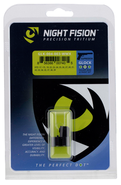 Night Fision GLK004003WGW Suppressor Height Night Sights For Glock 17/17L/19 - Green Tritium White Outline Front/Rear — view 2