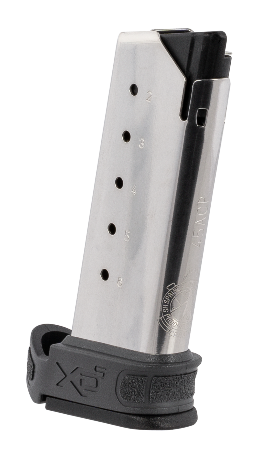 Springfield Armory XD-S Mod.2 .45 ACP 6-Rd Magazine w/ X-Tension Sleeve - Silver/Gray Stainless