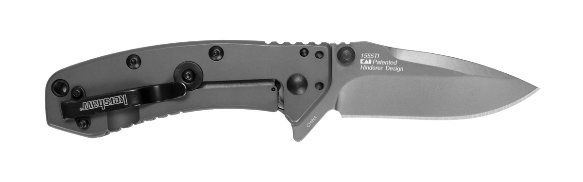 Kershaw Cryo 1555TI 2.75" Folding Drop Point Plain 8Cr13MoV Gray PVD SS Handle — view 2