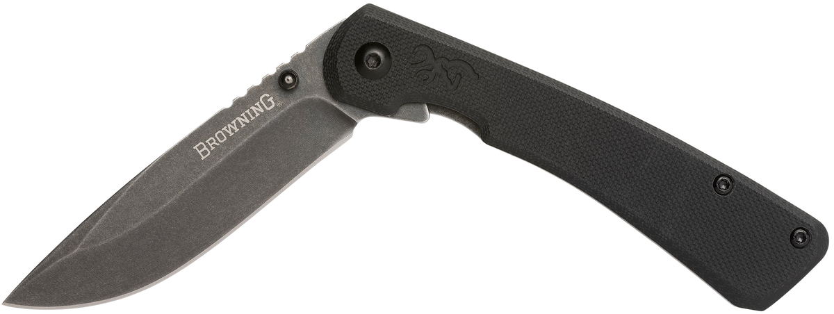 Browning Branded Rock EDC 3" Folding Drop Point 7Cr17MoV Black G10 — view 2