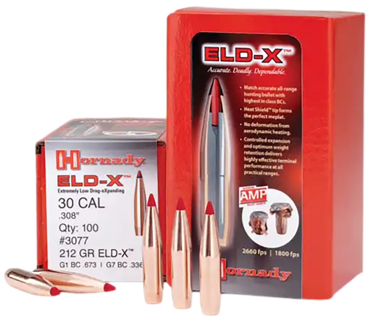 Hornady ELD-X 30 Cal .308 220 gr Reloading Bullets - 100 Per Box — view 2