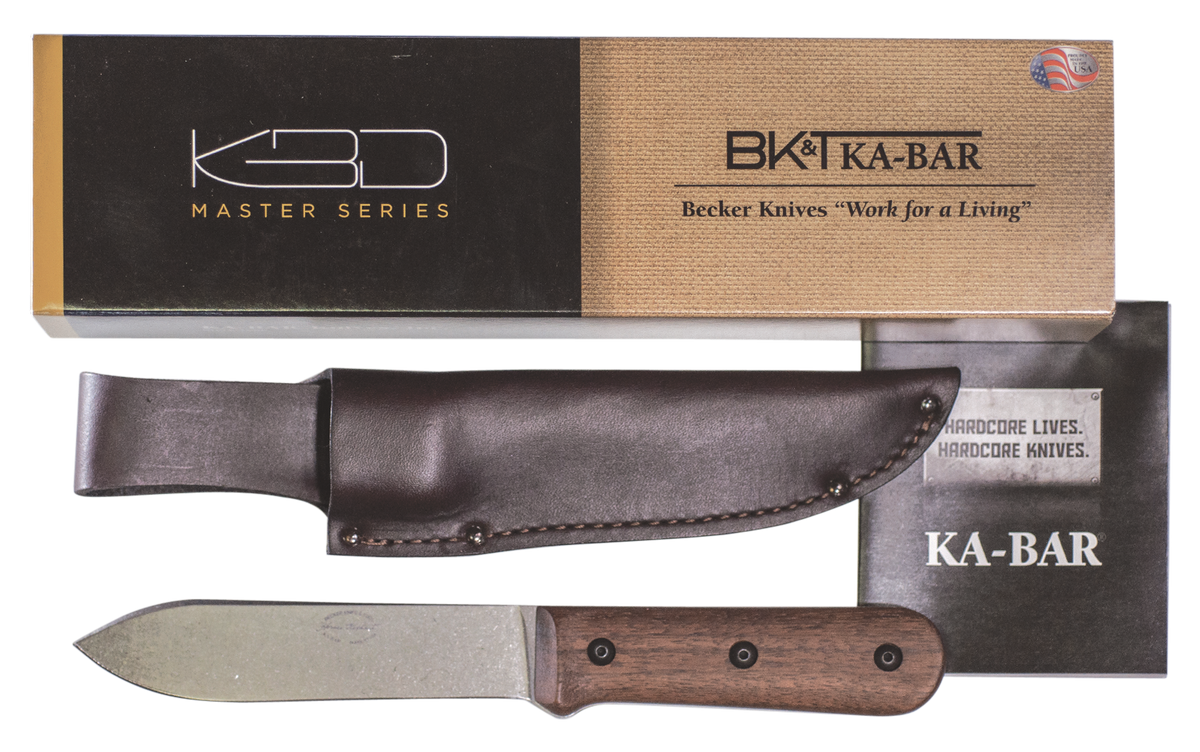 Ka-Bar BK62 Becker Kephart 5.13" Fixed Drop Point Plain Edge 1095 Cro-Van Walnut Handle — view 2