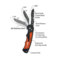 AccuSharp 741C Replaceable Blade Razor 3.5" Folding Knife Orange — view 2