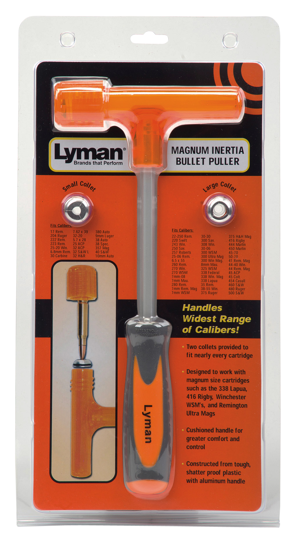 Lyman Mag Inertia Bullet Puller Magnum Orange/Black — view 2