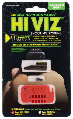 HiViz LiteWave HRBLW01 Front Sight Ruger MK I/II/III/IV Green Fiber Optic — view 2