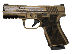Black Rain Frontline Trump Custom 9mm Luger 4" 15+1 Semi-Auto Pistol - Gold Battleworn — view 2