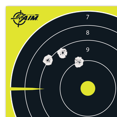EZ-Aim Splash Reactive 8" Bullseye Hanging Paper Target 8" x 8" Black/Yellow 25 Pack — view 2