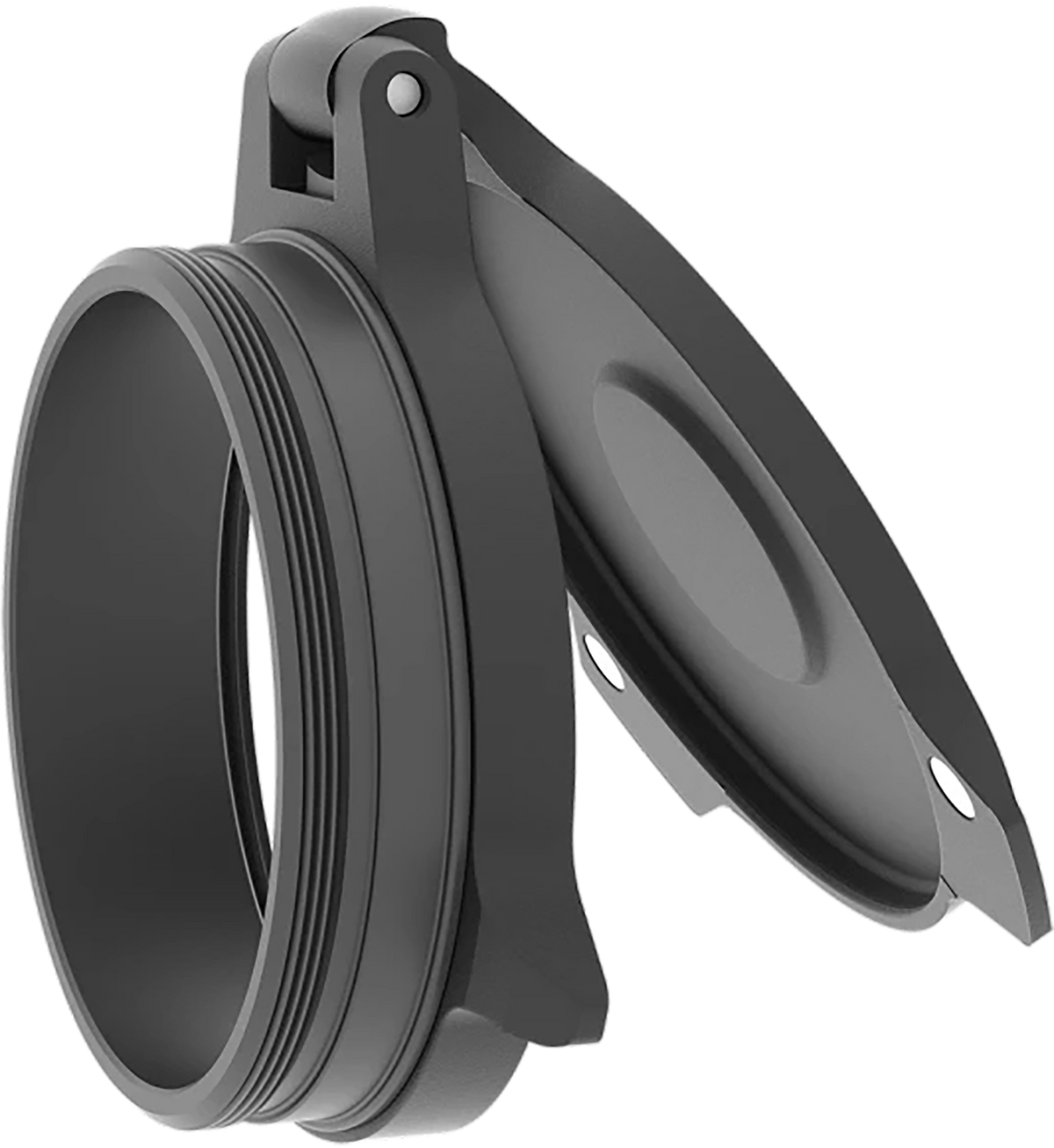 Leupold Alumina Flip-Back Lens Cover 32-33mm Objective Matte Black Aluminum — view 2