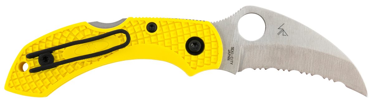 Spyderco Dragonfly 2 Salt 2.30" Hawkbill Serrated H2 Steel Yellow FRN Folding Knife — view 2