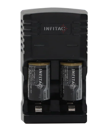 INFITAC BC01 Li-ion Charger Kit with 2x CR2 600mAh 3.7V Batteries — view 2