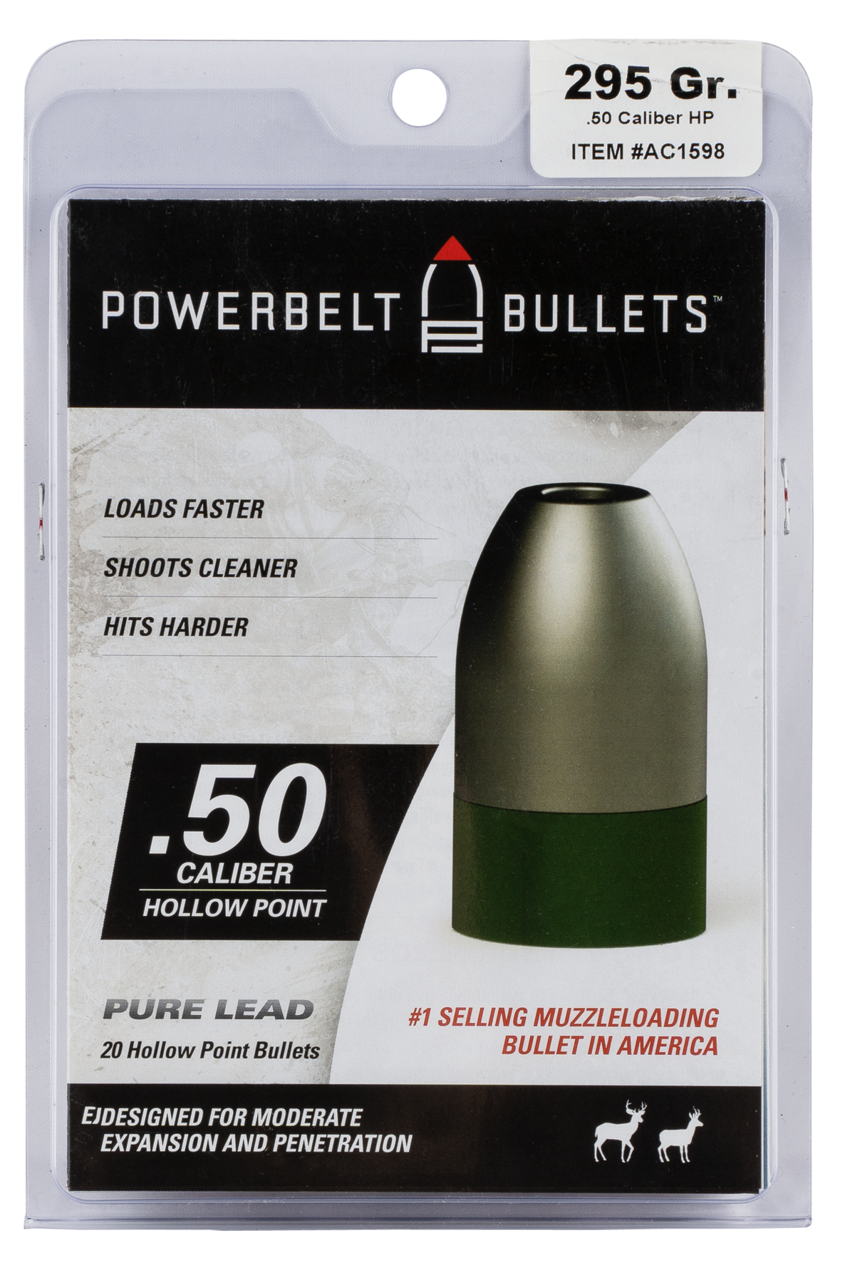 PowerBelt Bullets Pure Lead 50 Cal 295gr Lead Hollow Point 15/Box — view 2