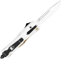 CobraTec Knives FS-3 Come And Take It Small 3" OTF Drop Point Plain D2 Steel White Cerakoted Aluminum Handle — view 2