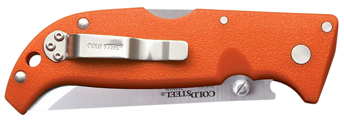 Cold Steel Finn Wolf 3.50" Folding Plain Straight Back AUS-8A SS Blaze Orange Griv-Ex Handle — view 2