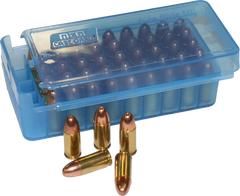 MTM Case-Gard P50SS4524 Side-Slide Ammo Box .45 ACP Multi-Caliber 50rd Clear Blue — view 2
