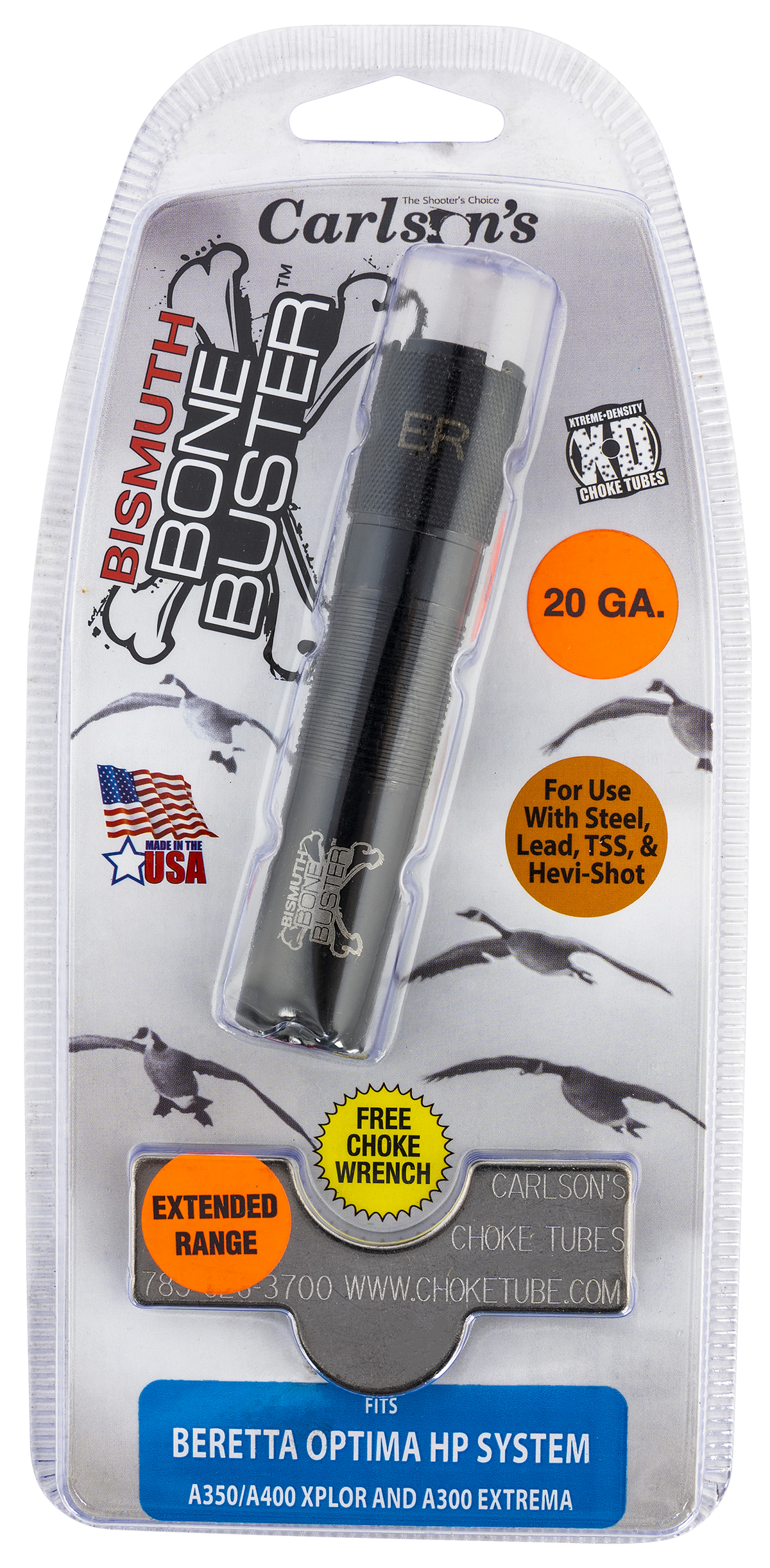 Carlsons Bismuth Bone Buster 20 Gauge Beretta Optima HP Extended Range .040 Choke Tube — view 2